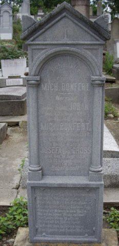 Bonfert Michael 1836-1892 Gross Josefa 1839-1899 Grabstein